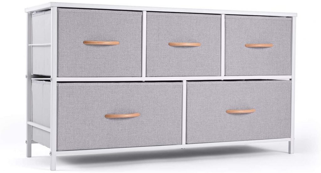 ROMOON Dresser Organizer with 5 Drawers, Fabric Storage Drawer Unit