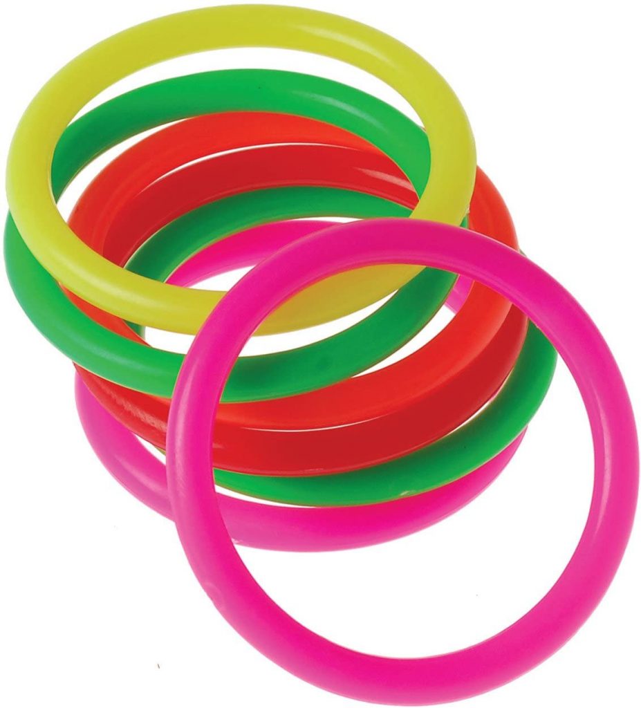 US Toy Neon Mini Carnival Game Rings Toys (12 Pack)