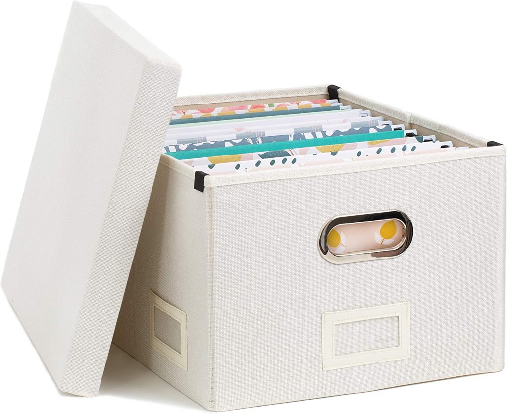 White Linen File Box
