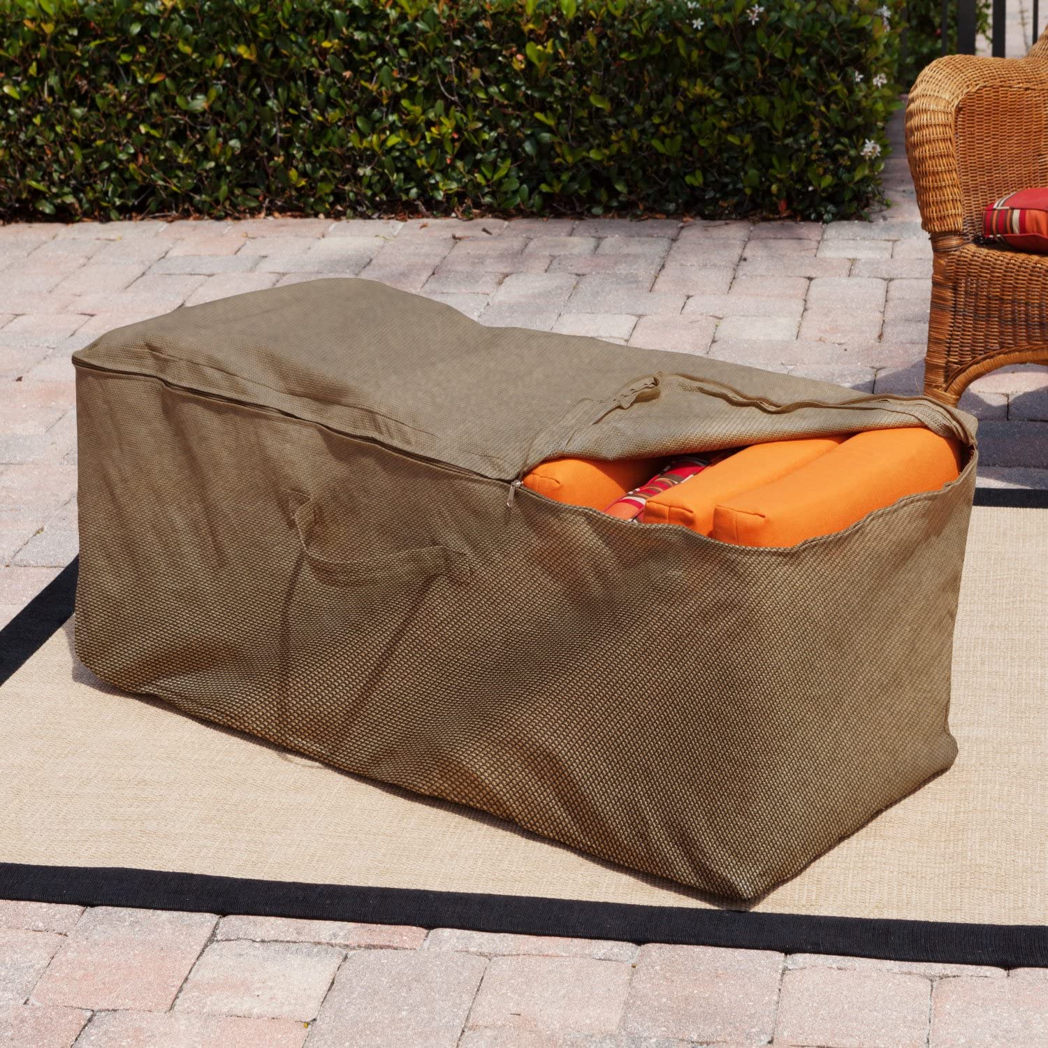 Sol 72 Outdoor Oversized polyester Cushion Storage Bag Brown 66cm H x 51cm 