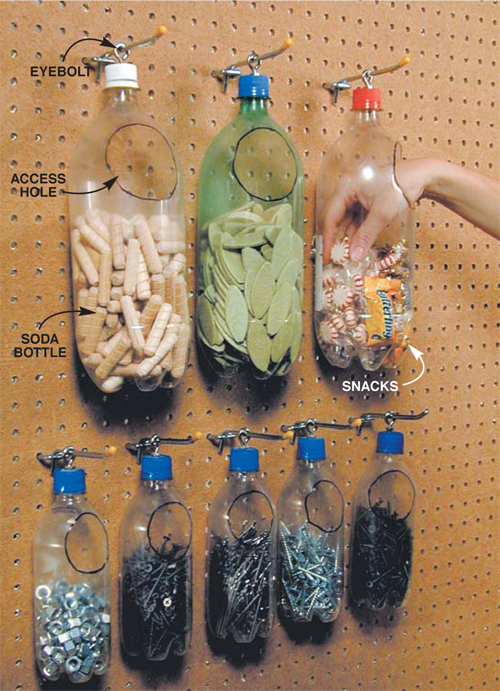 Upcycled Plastic Bottle Storage System