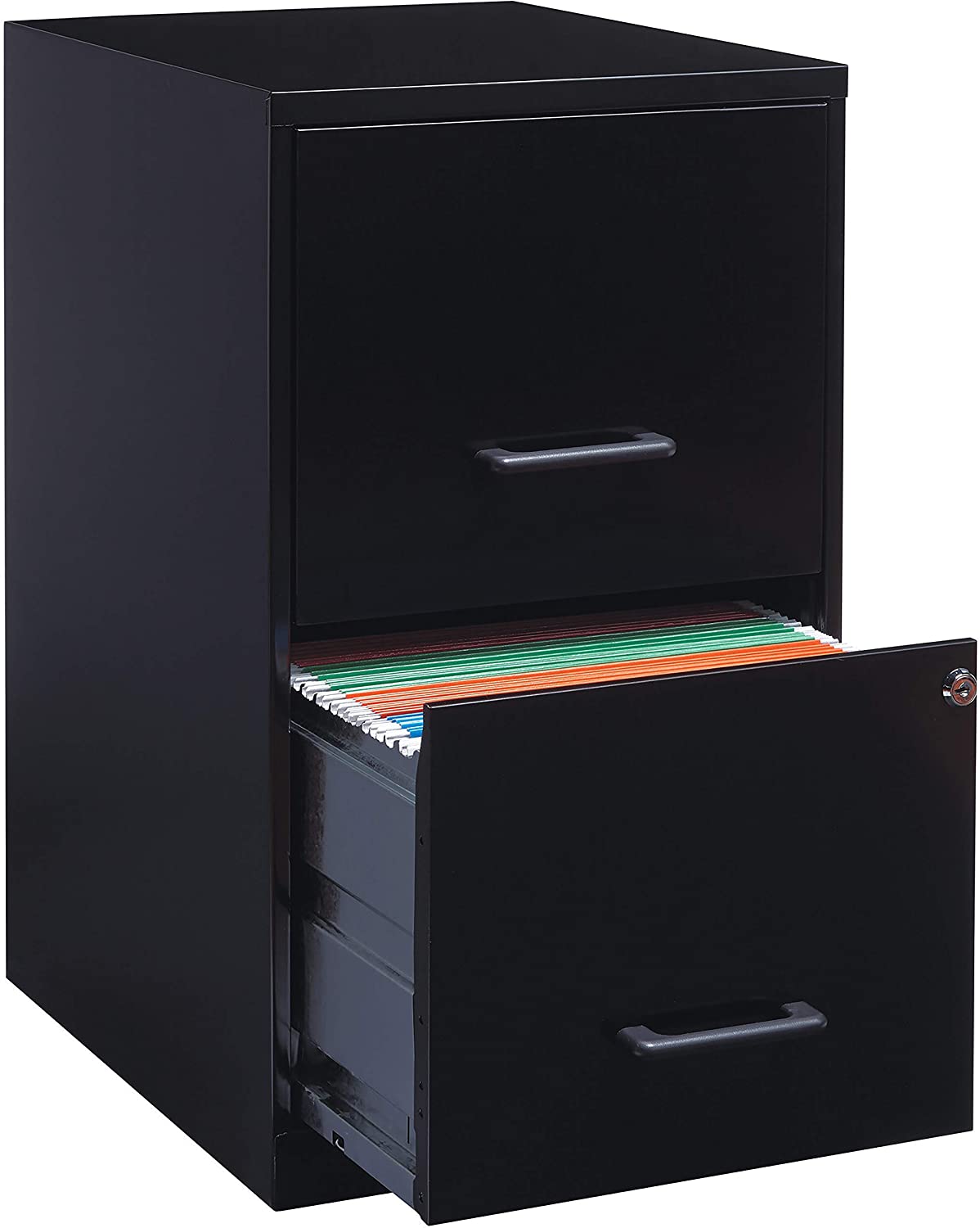 Henlus 2 Drawer Flie Cabinet with Lock Fully Assembled Metal Filing Cabinets for Home Office Black, 2 Drawer 