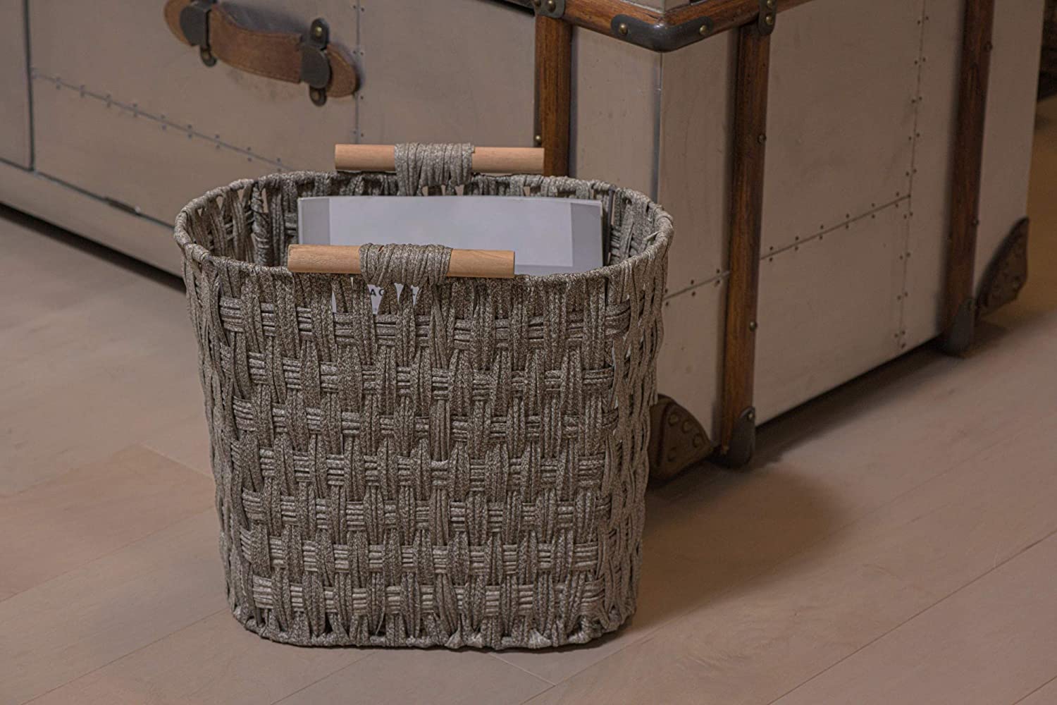 RGI Home Woven Resin Handcrafted Magazine Basket