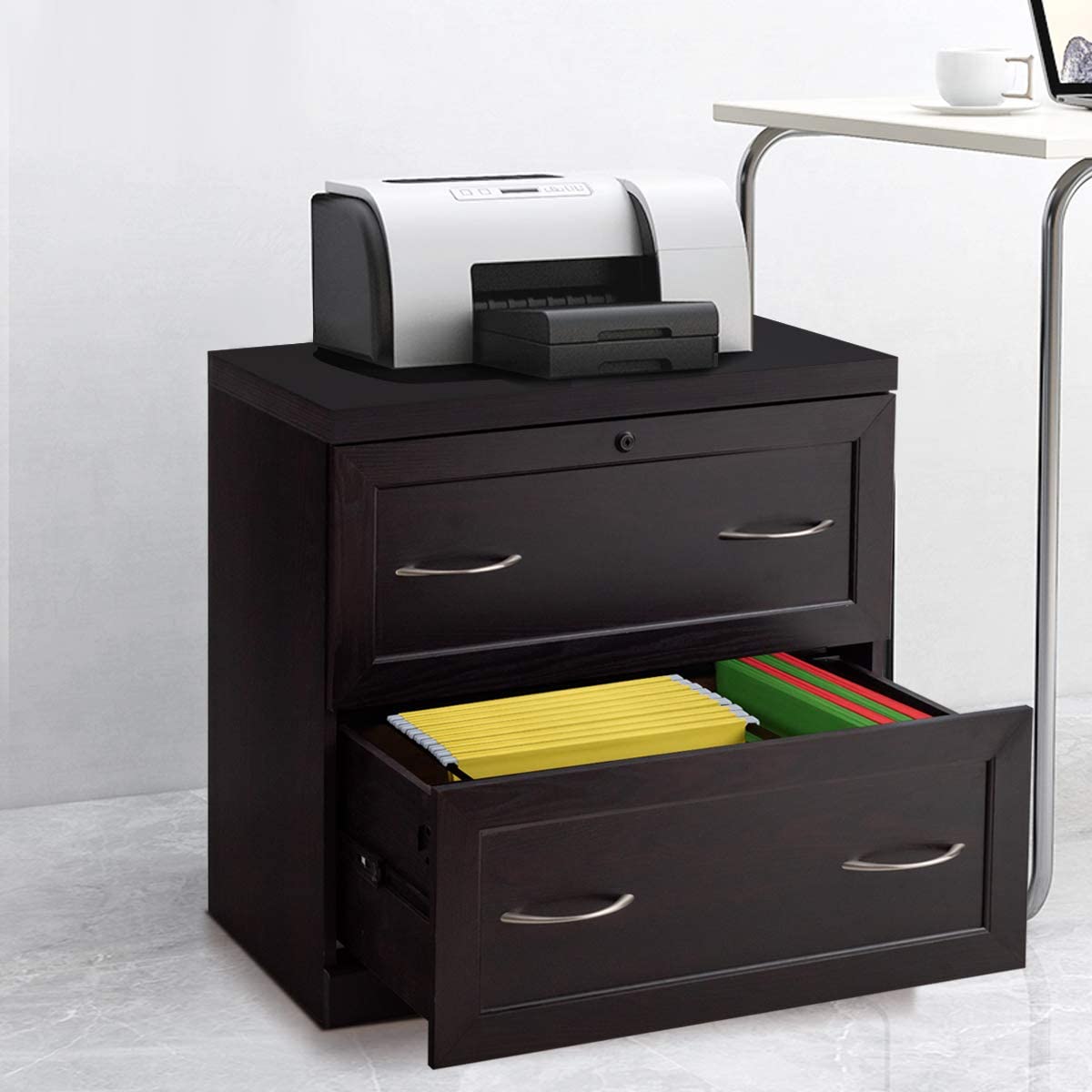 Giantex 2 Drawer Free Standing File Cabinet with Lock