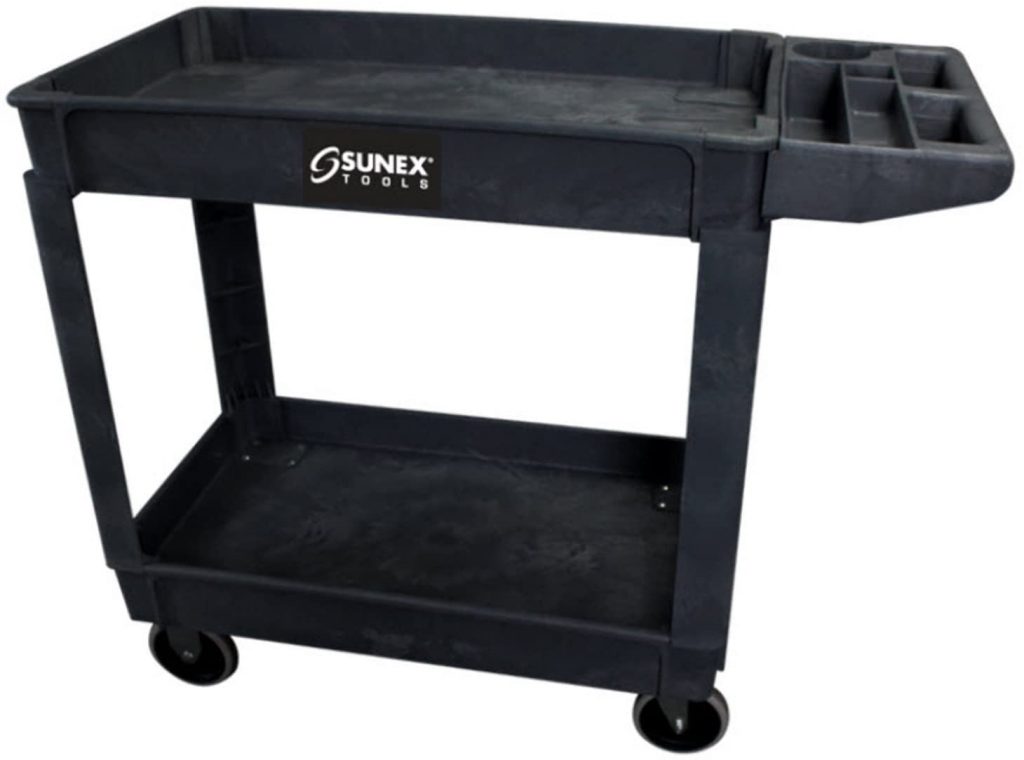  Roll over image to zoom in     Standard Plastic Utility Cart - Black