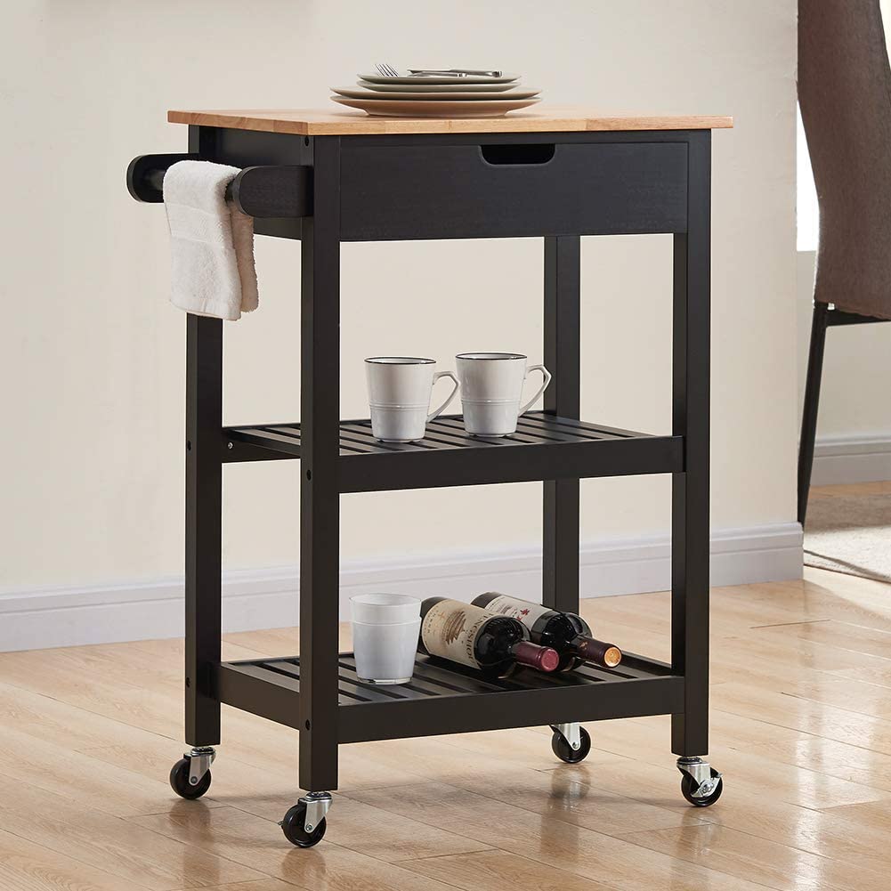  conifferism Kitchen Island Microwave Rolling Cart