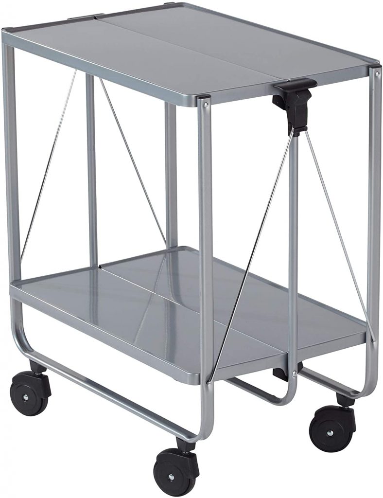  Leifheit Storage Wheels | Silver 74291 Fold-Up Utility Storage & Service Trolley Cart
