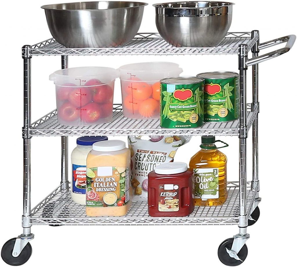  Seville Classics 3-Tier UltraDurable Commercial-Grade NSF-Certifed Storage Utility Service Cart