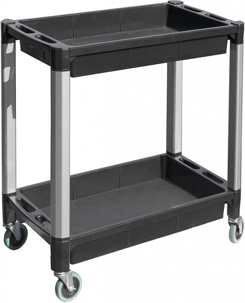  MaxWorks 80384 Black and Gray Two-Tray Service/Utility Cart