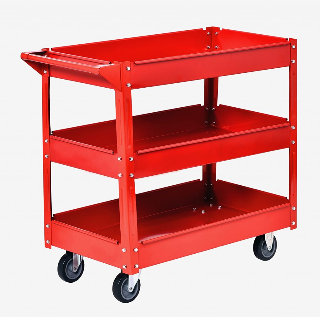  Muscle Carts SC3216-RED Teel Industrial Commercial Service Cart