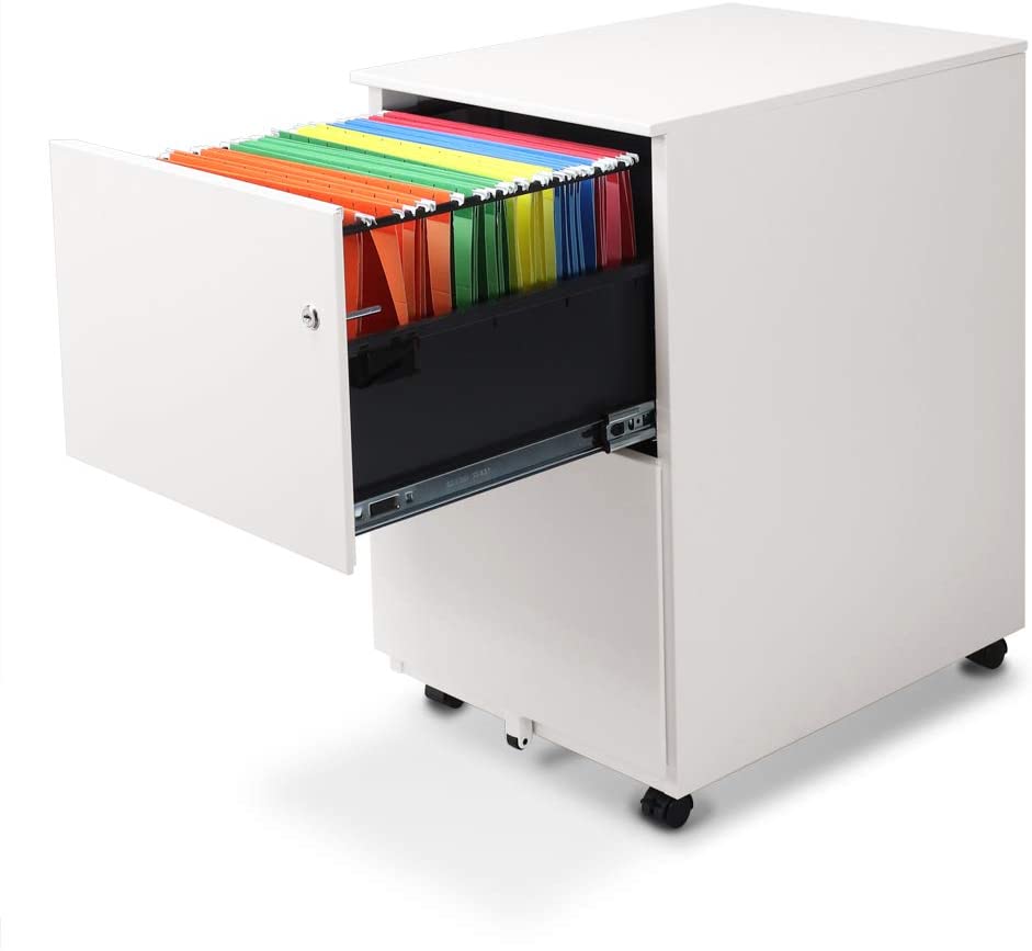 Aurora Modern Soho Design 2-Drawer Mobile File Cabinet
