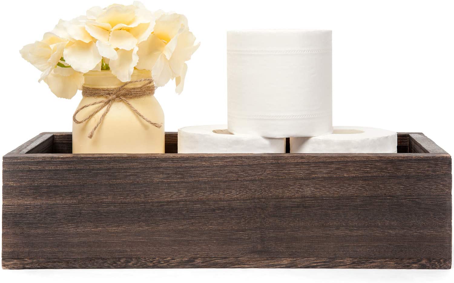 Mkono Bathroom Decor Box Toilet Paper Holder Wood