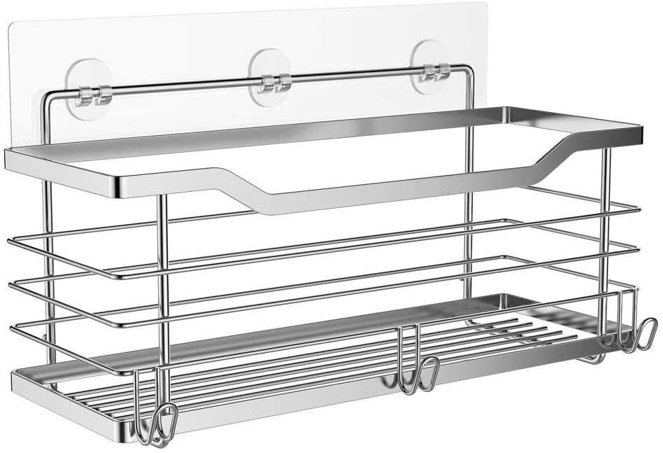 ODesign Shower Caddy Basket Shelf with Hooks