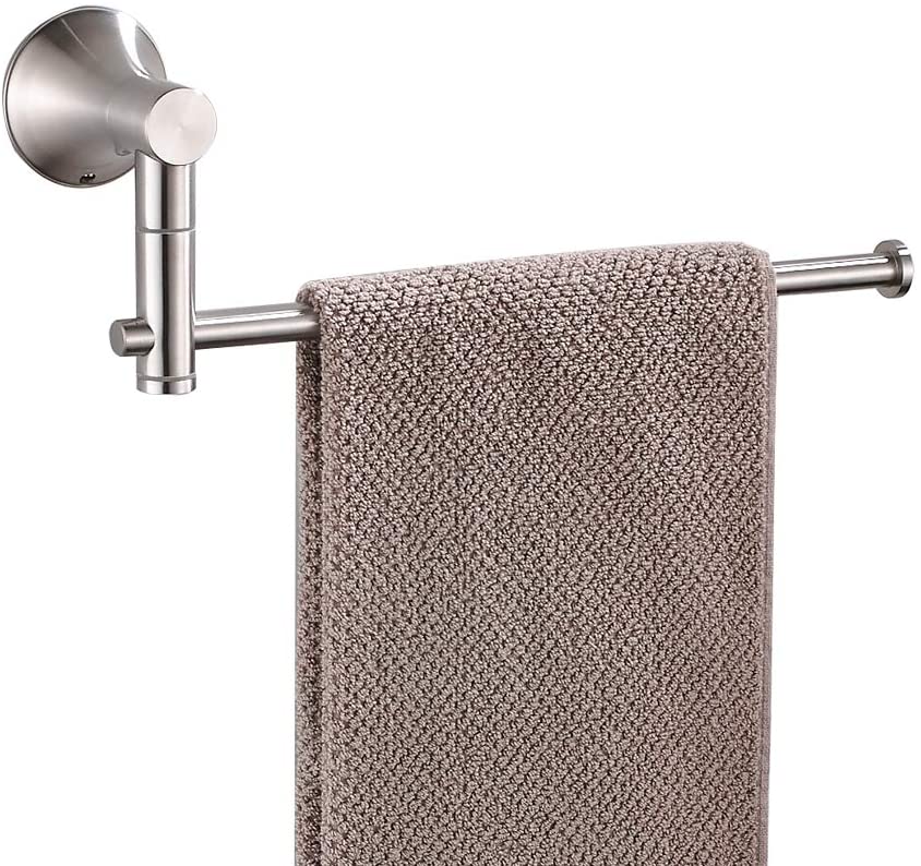 Stainless Steel Single Hand Towel Bar 10 Inch with Swing Out Arm