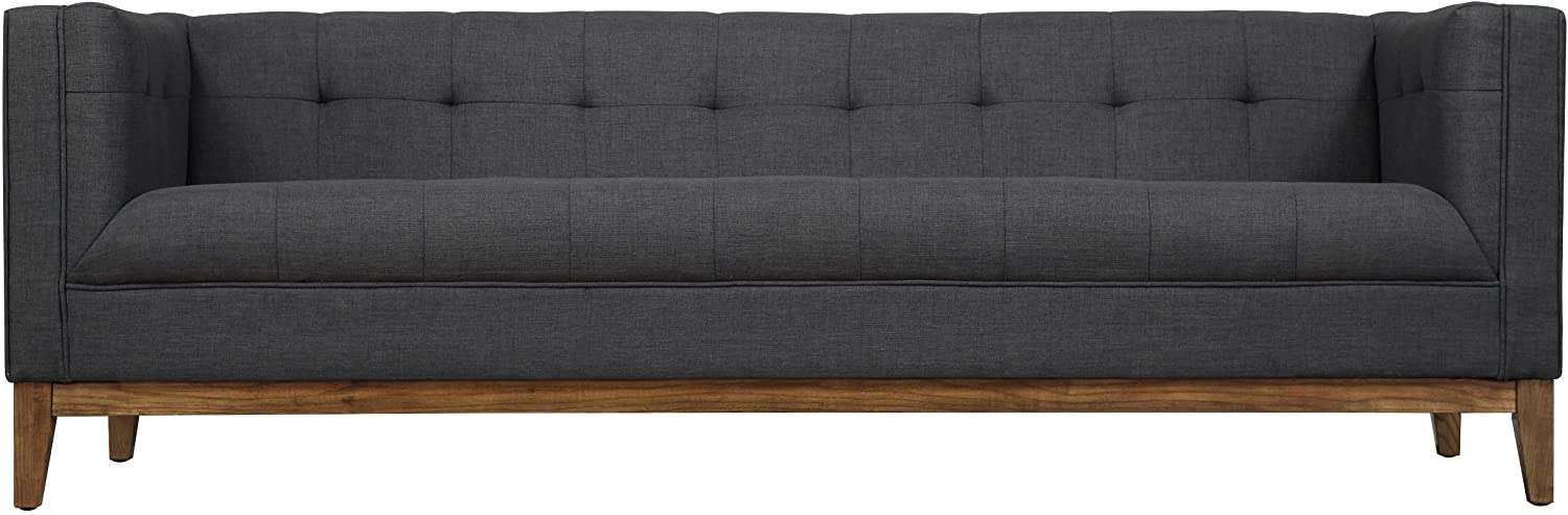 Tov Furniture Classic Linen Fabric and Wood Sofa Couch