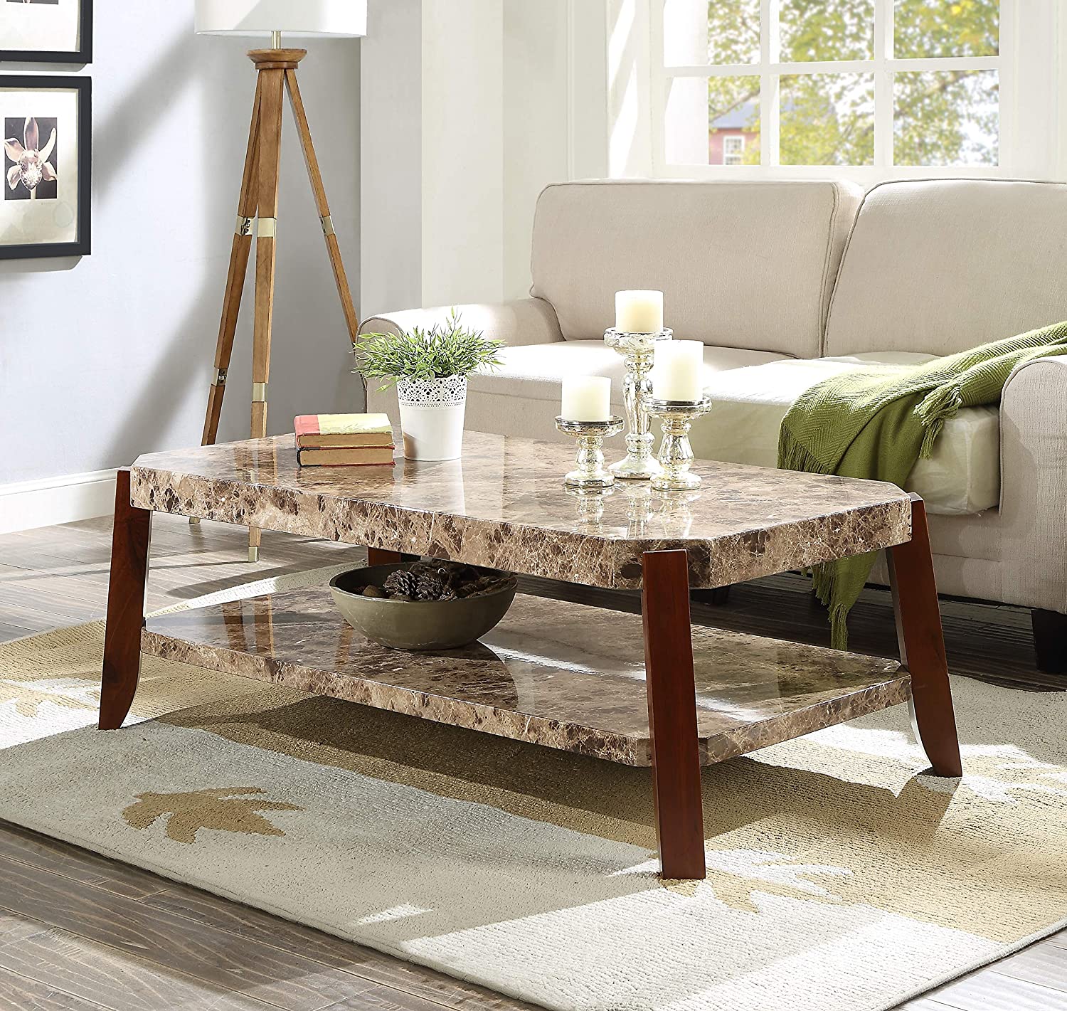 ACME Furniture Faux Marble Coffee Table