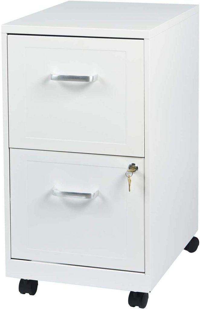 18-Inch Lorell 18505 2-Drawer Mobile File Cabinet with Shelf 