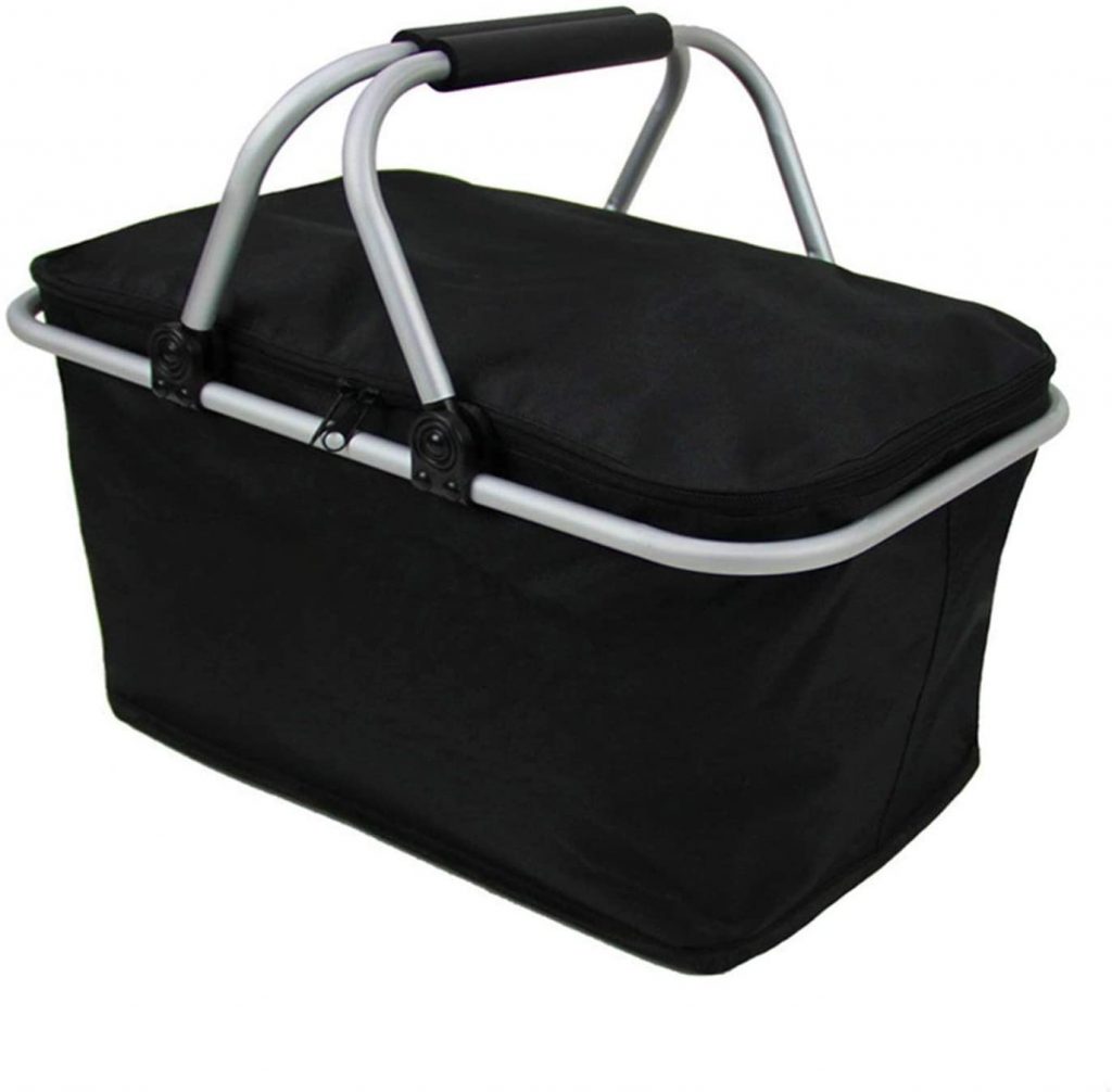  DBWIN 46cm x 28cm x 24cm Folding Picnic Camping Insulated Cooler Cool Hamper Storage Basket Bag Box
