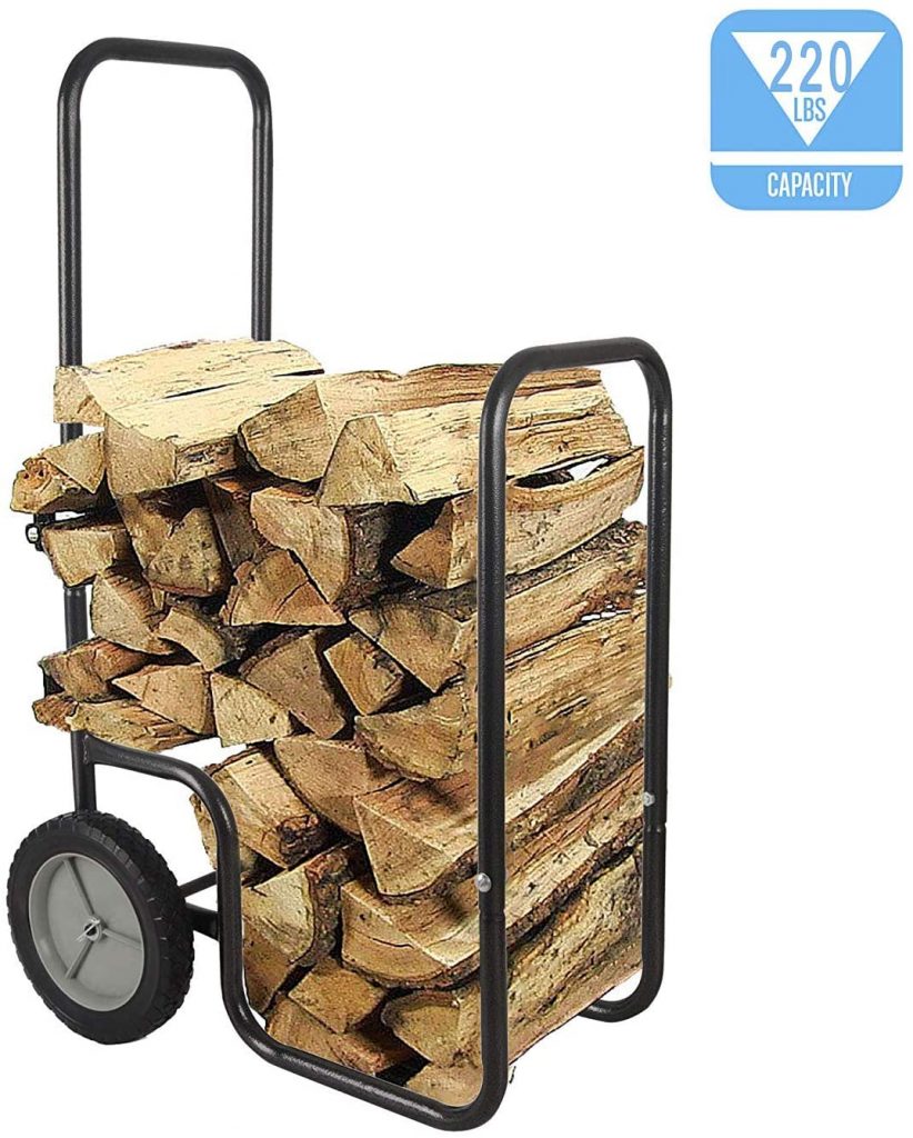  LEADALLWAY Black Firewood Log Cart Carrier