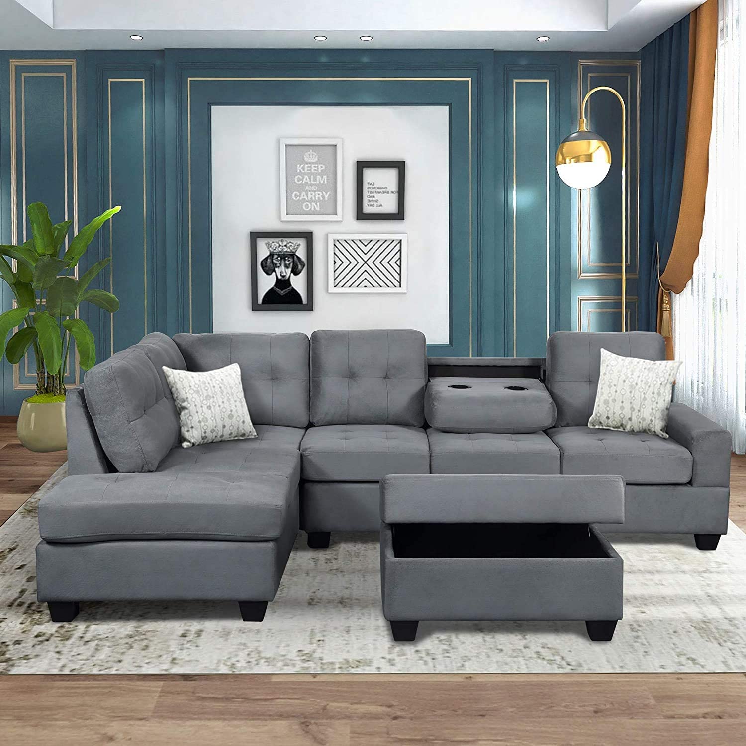 Merax Sectional 3-Seat Sectional Living Room Sofa Couches