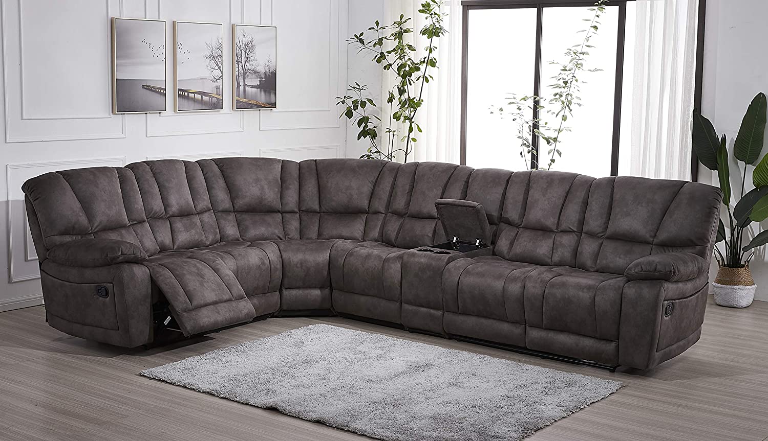 Betsy Furniture Reclining Sectional Living Room Sofa Set