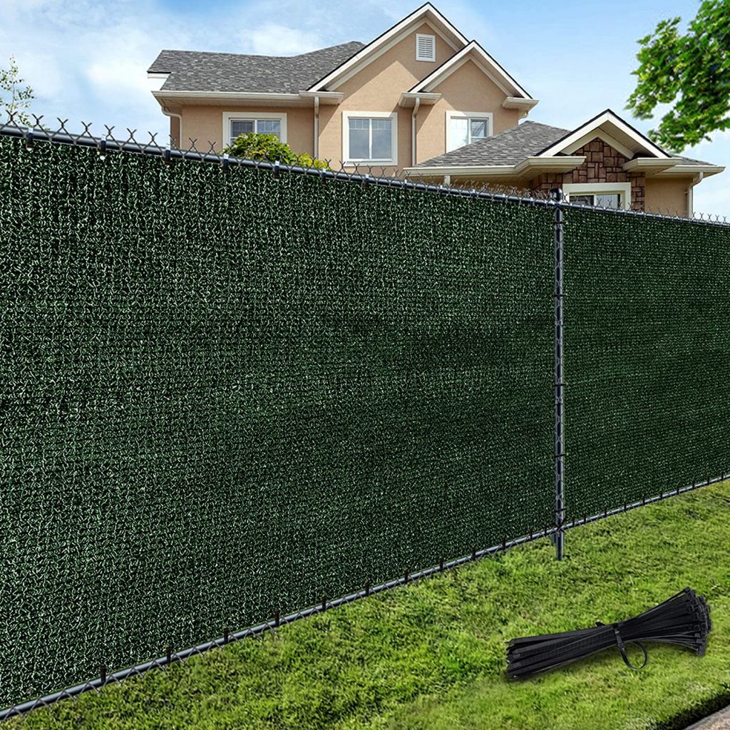 Alion Home© 6ft Privacy Fence Screen Premium Quality 185GSM Dark Green w/ Trim 