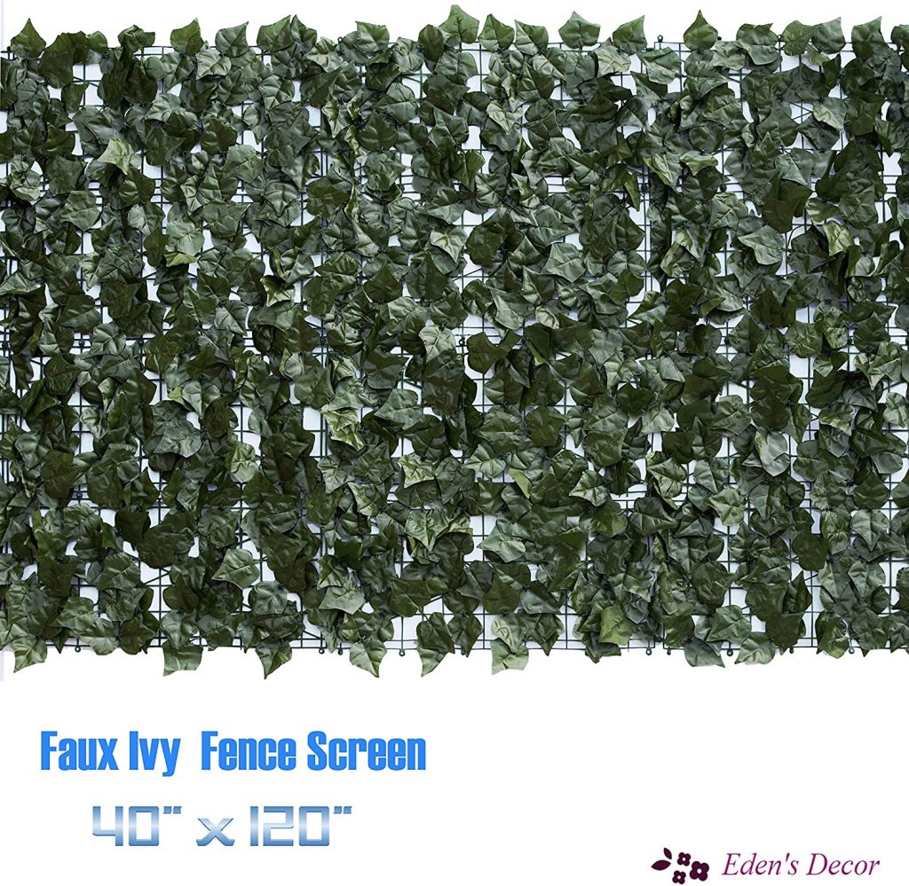 Eden's Decor 120X40 Faux Ivy Leaf Privacy Trellis Fence