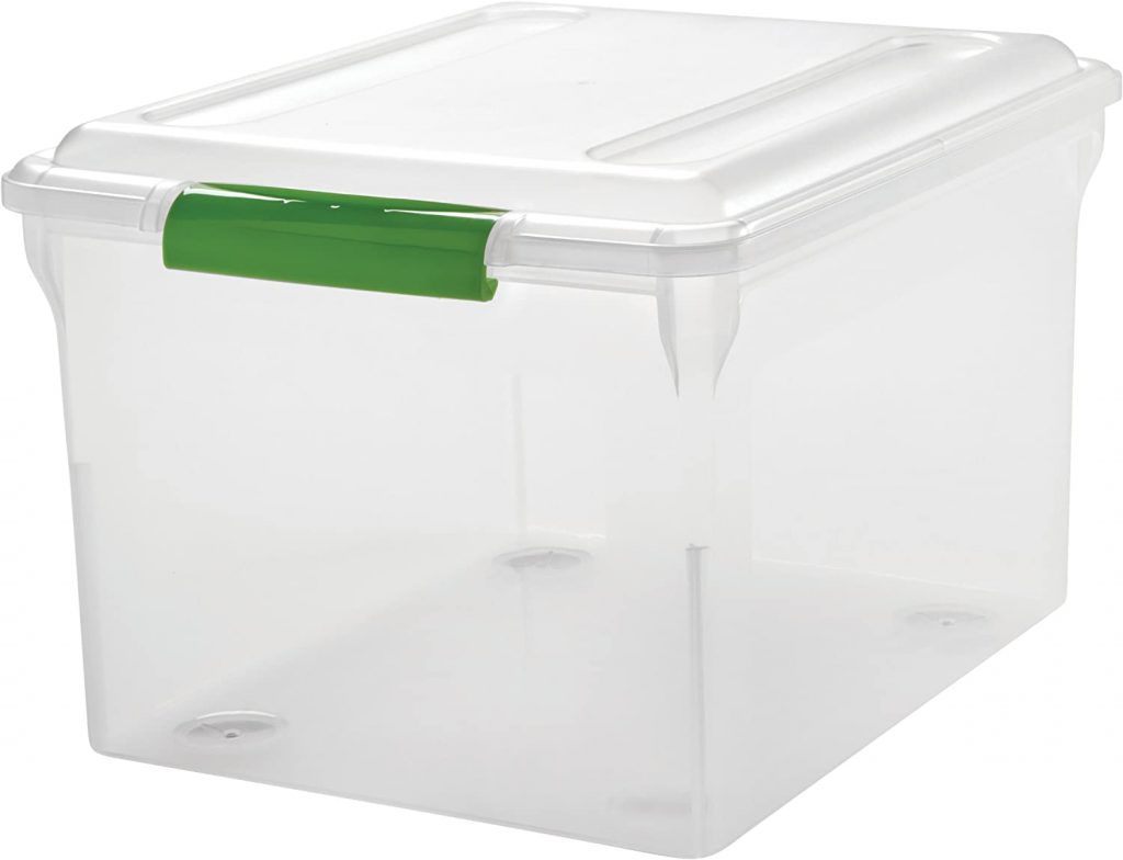 IRIS Store and Slide Letter and Legal Size File Box