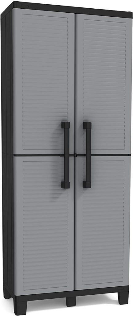 KETER Space Winner Grey, Garage Storage Cabinet with Doors and Shelves