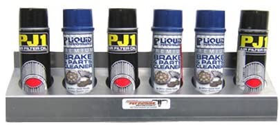 Pit Posse 6 Bottle Aerosol Can Rack Shelf Holder - Made of Aluminum -Enclosed Race Trailer, Shop and Garage Storage Shelves - Universal Mounting