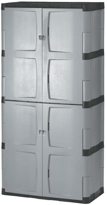 Rubbermaid 72-Inch Four-Shelf Double-Door Resin Storage Cabinet