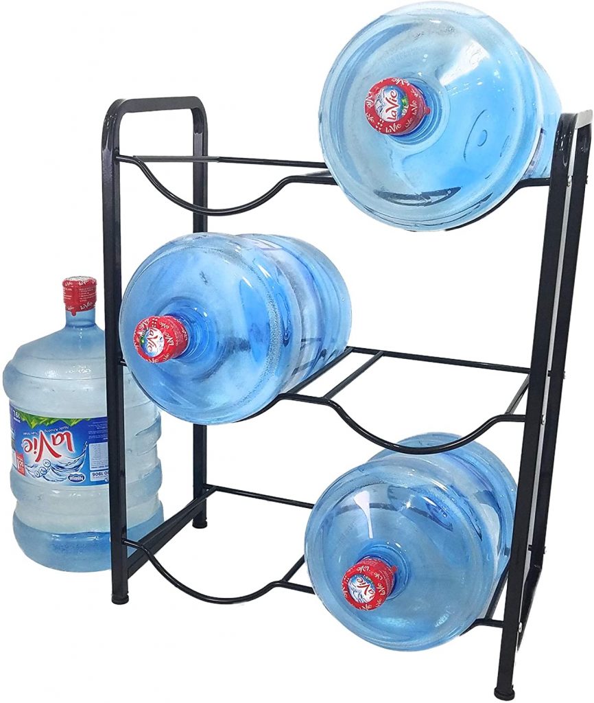 Stainless Steel 5 Gallon Water Bottle Glass Plastic Jug Rack Holder Storage Shelf Garage