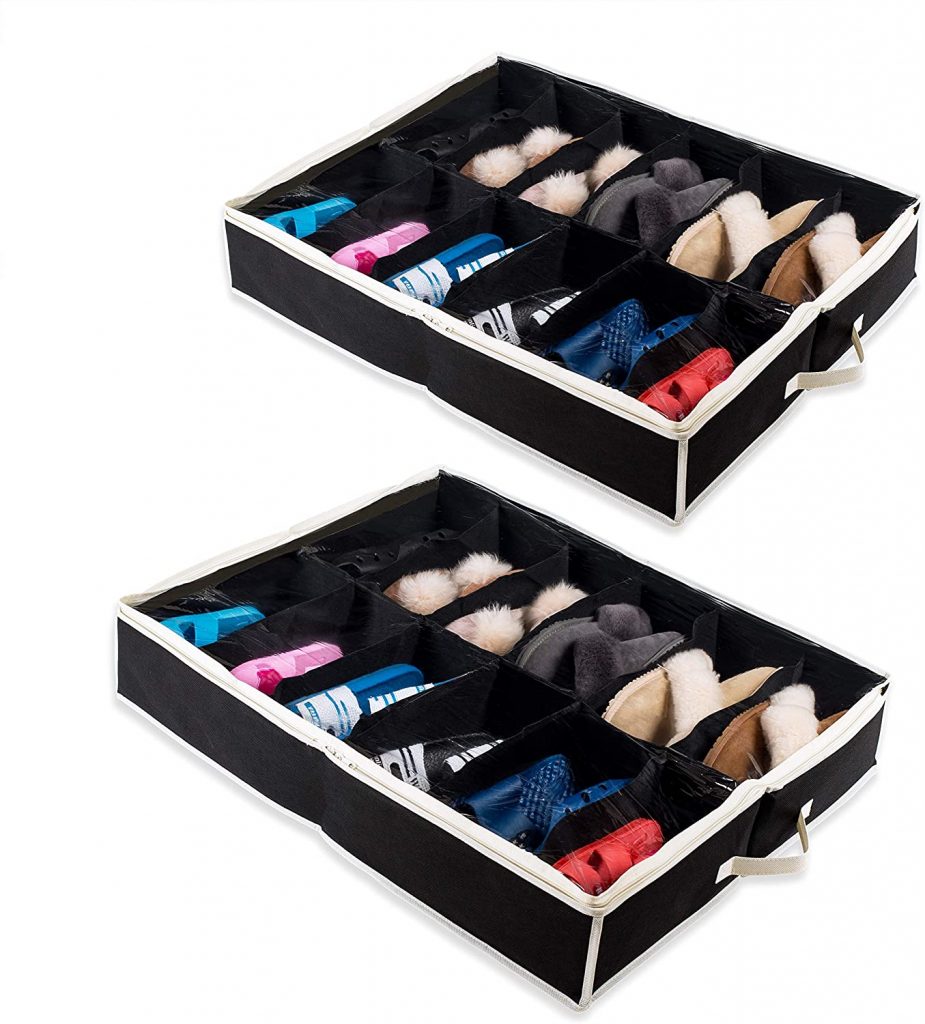 Woffit Under the Bed Shoe Organizer Fits 12 Pairs