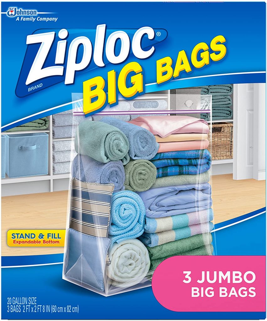 Ziploc Storage Bags, Double Zipper Seal & Expandable Bottom