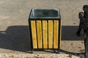 wooden trash can enclosure