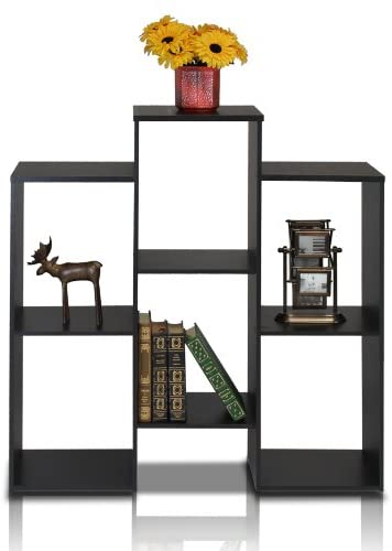  Furinno Parsons Staggered Cube Bookcase with 6 Shelves