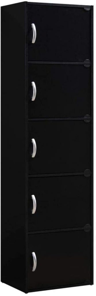 HODEDAH IMPORT 5-Shelf Bookcase Cabinet