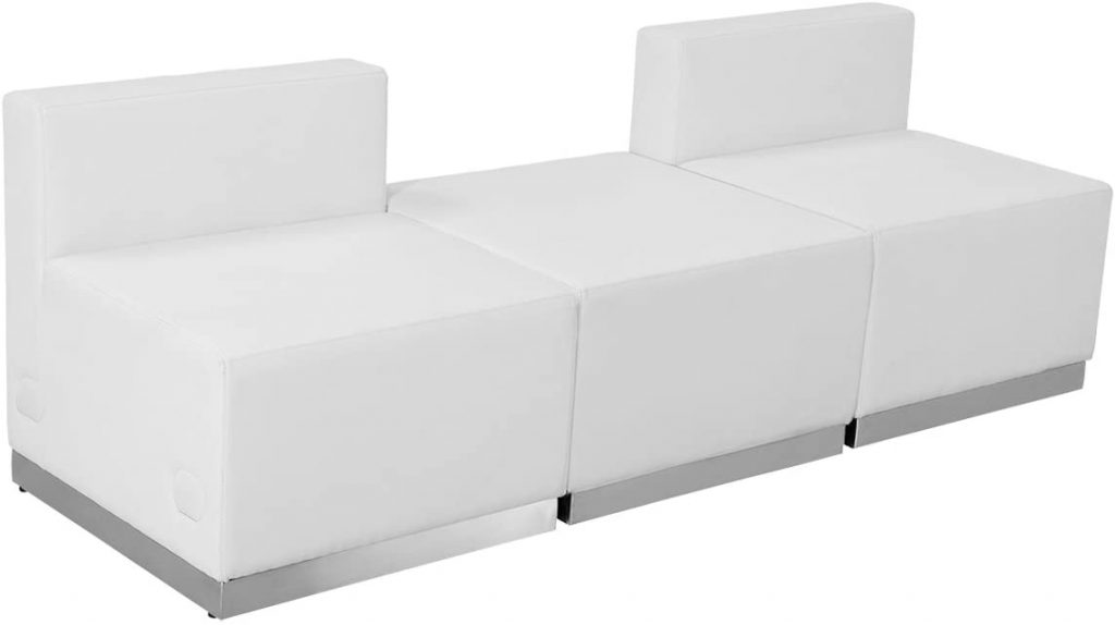  Flash Furniture HERCULES Alon Series Melrose White Leather Reception Configuration
