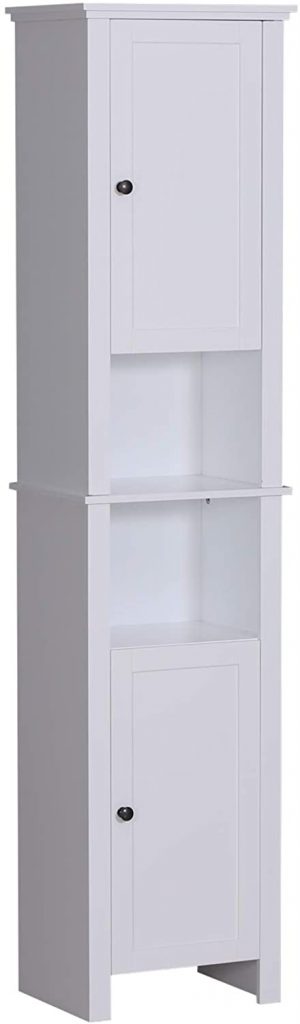 HOMCOM 67” Wood Free Standing Bathroom Linen Tower Storage Cabinet