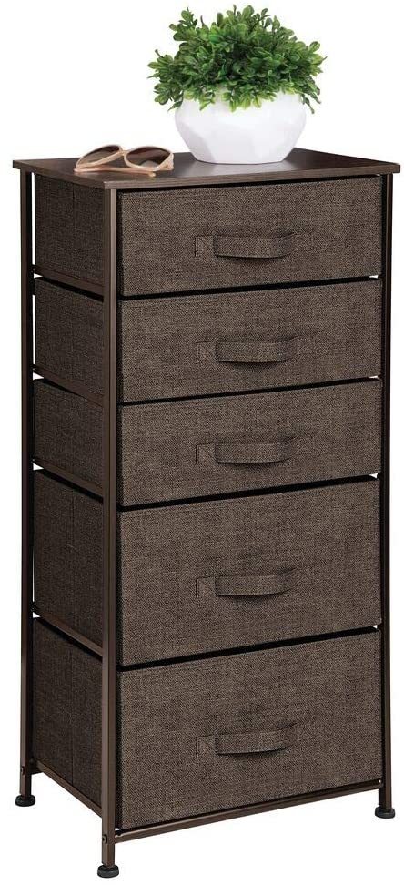  mDesign Vertical Dresser Storage Tower - Sturdy Steel Frame