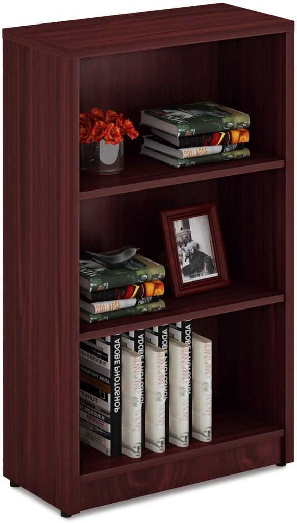  Sunon 3-Shelf Bookcase Freestanding Wood Adjustable Layers Book Case 