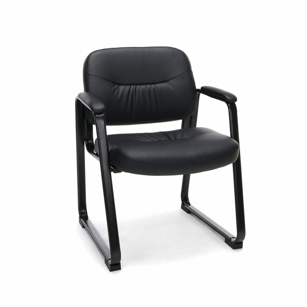  OFM ESS Collection Bonded Leather Executive Side Chair with Sled Base