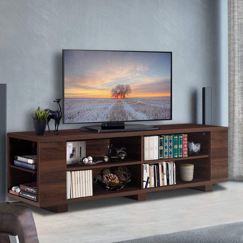  Tangkula TV Stand Modern Wood Storage 