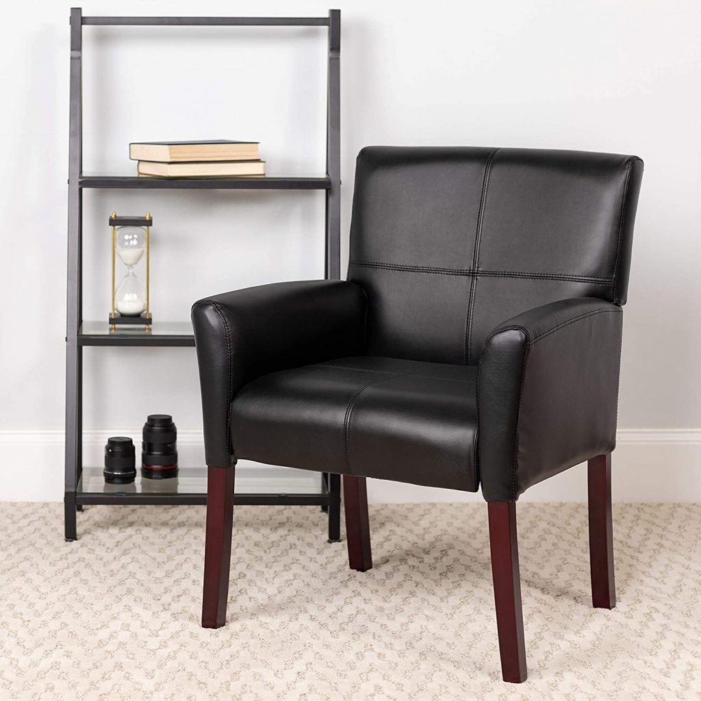  Flash Furniture Black Leather Side Chair