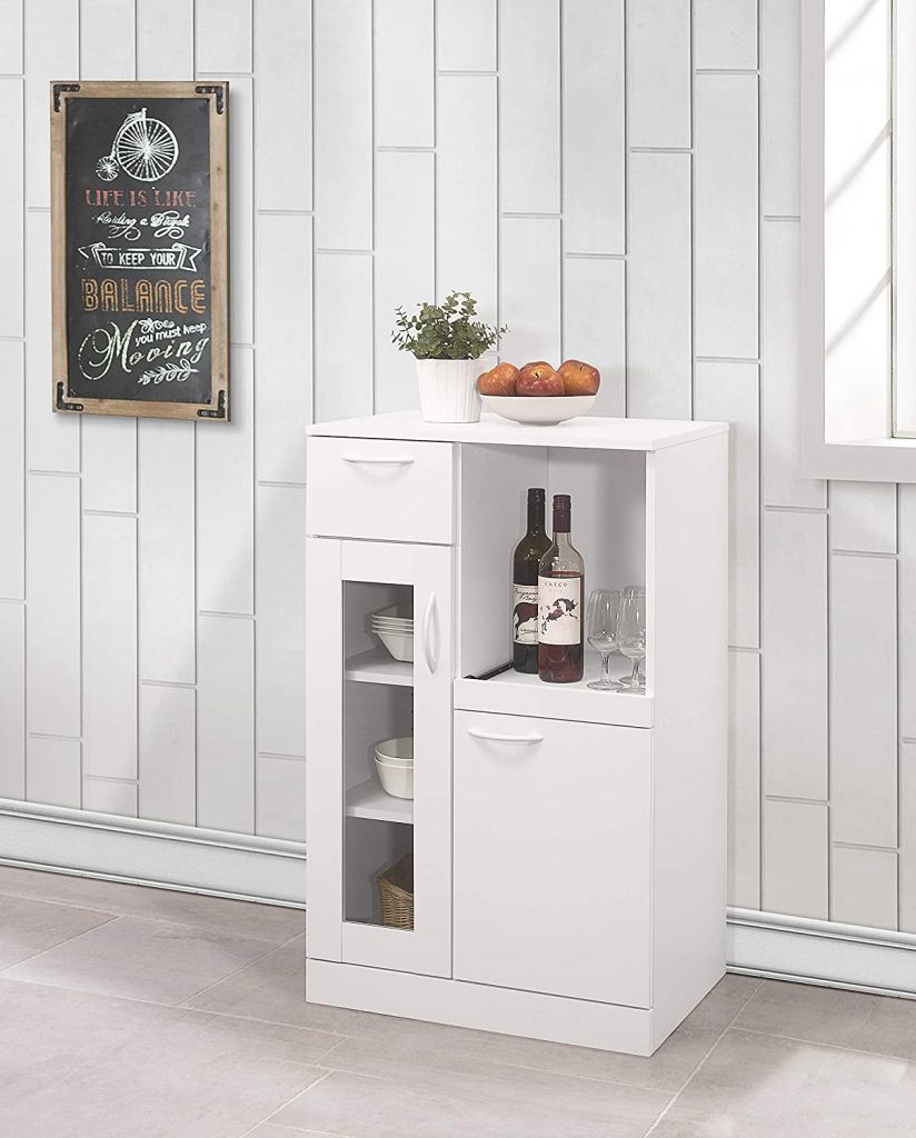  Kings Brand Furniture - Lewiston White Kitchen Storage Cabinet