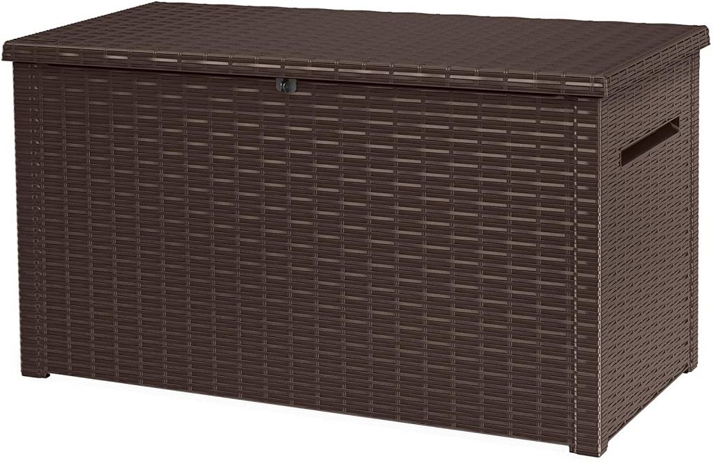 KETER Java XXL 230 加仑树脂藤制外观大型户外储物甲板盒