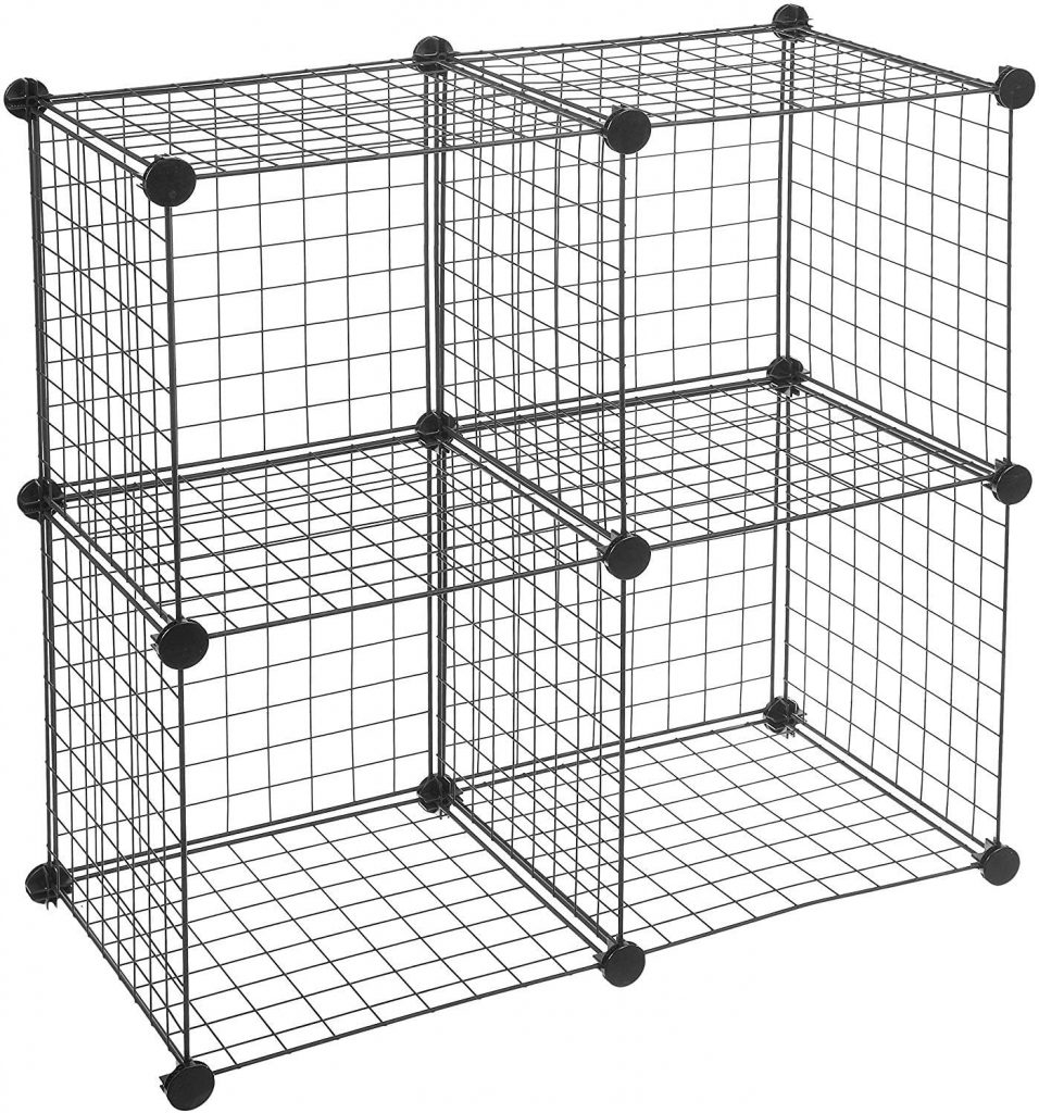 AmazonBasics 4 Cube Grid Wire Storage Shelves