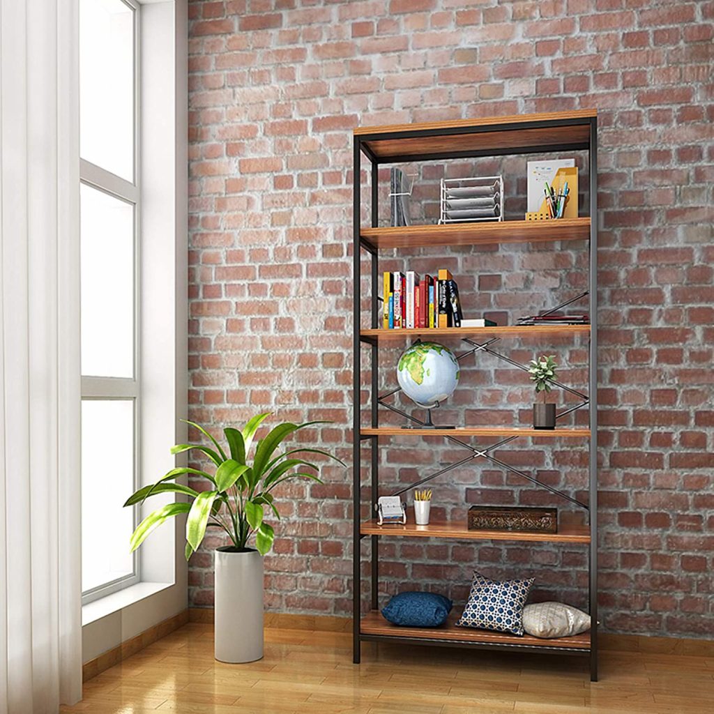  Kemanner 5-Tier Industrial Style Bookcase