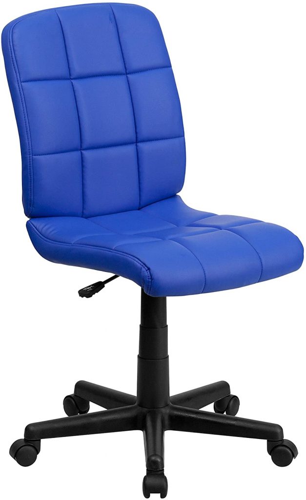  Flash Furniture Mid-Back Blue Quilted Vinyl Swivel Task Office Chair