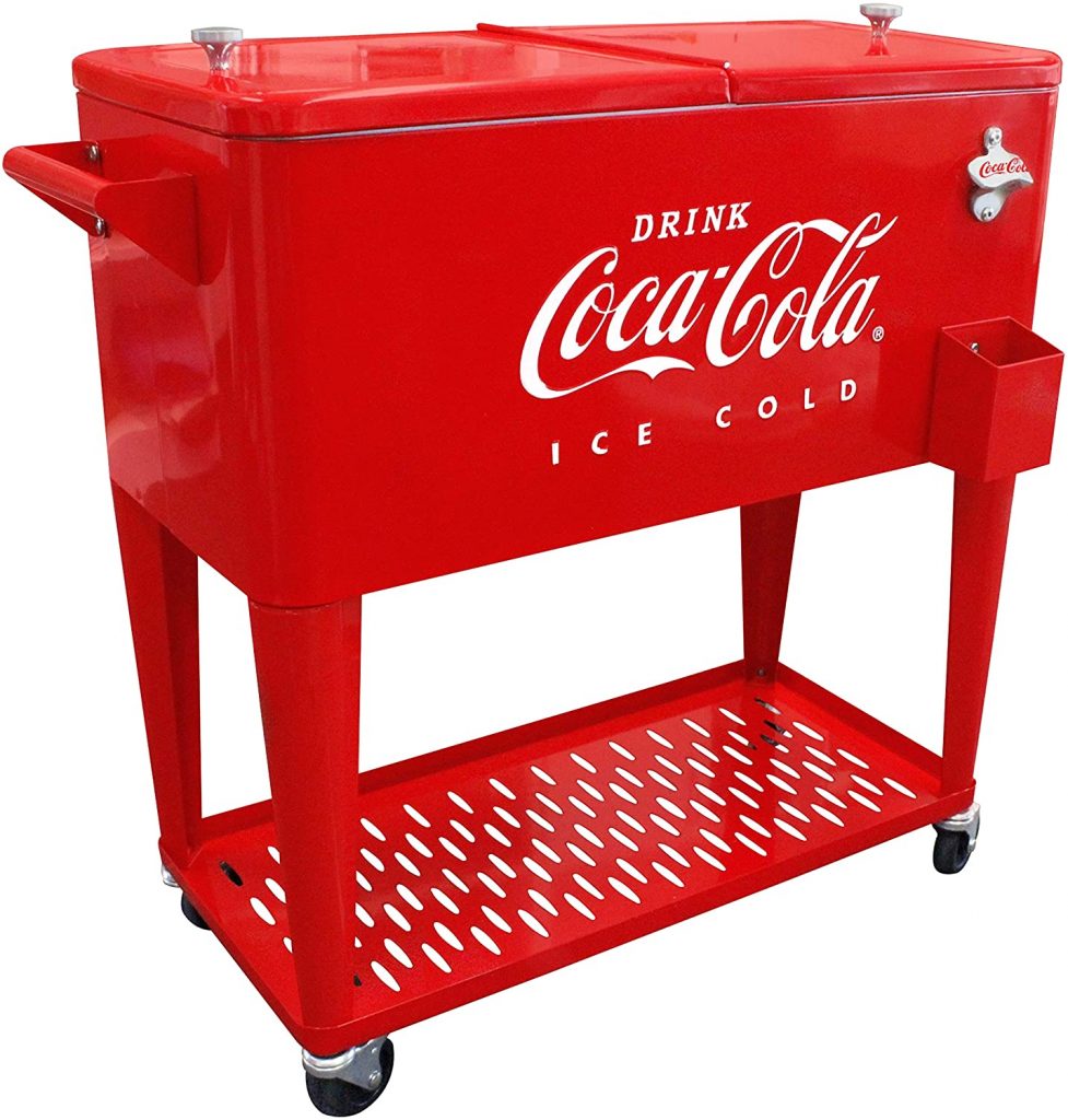 Leigh Country CP 98126 80 Quart Coca-Cola Cooler with Grated Tray